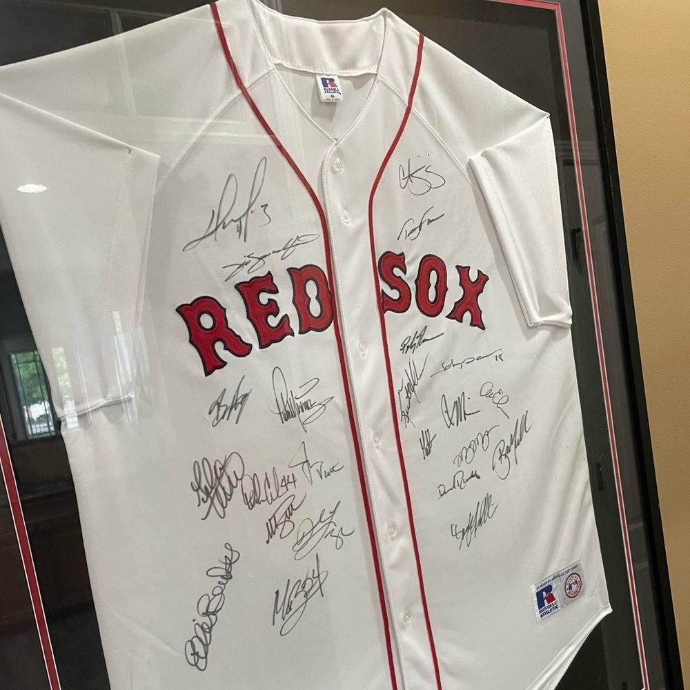 2004 world champ Autographed RedSox jersey.